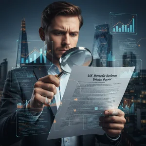 Person reviewing official documents concerning DWP benefit changes, symbolizing the impact of ESA reforms.