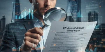 Person reviewing official documents concerning DWP benefit changes, symbolizing the impact of ESA reforms.