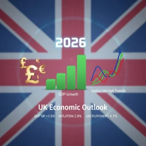 UK Economic Outlook Q3 2026: GDP Growth & Market Shifts Infographic displaying UK economic growth forecast for Q3 2026 with 1.2% GDP increase.