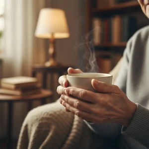 Attendance Allowance UK 2026: Maximise Your Over-66s Claim Elderly person's hands holding tea, symbolizing comfort and care